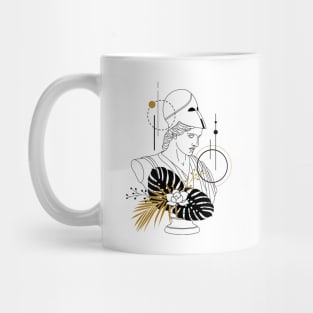 Athena (Minerva). Creative Illustration In Geometric And Line Art Style Mug